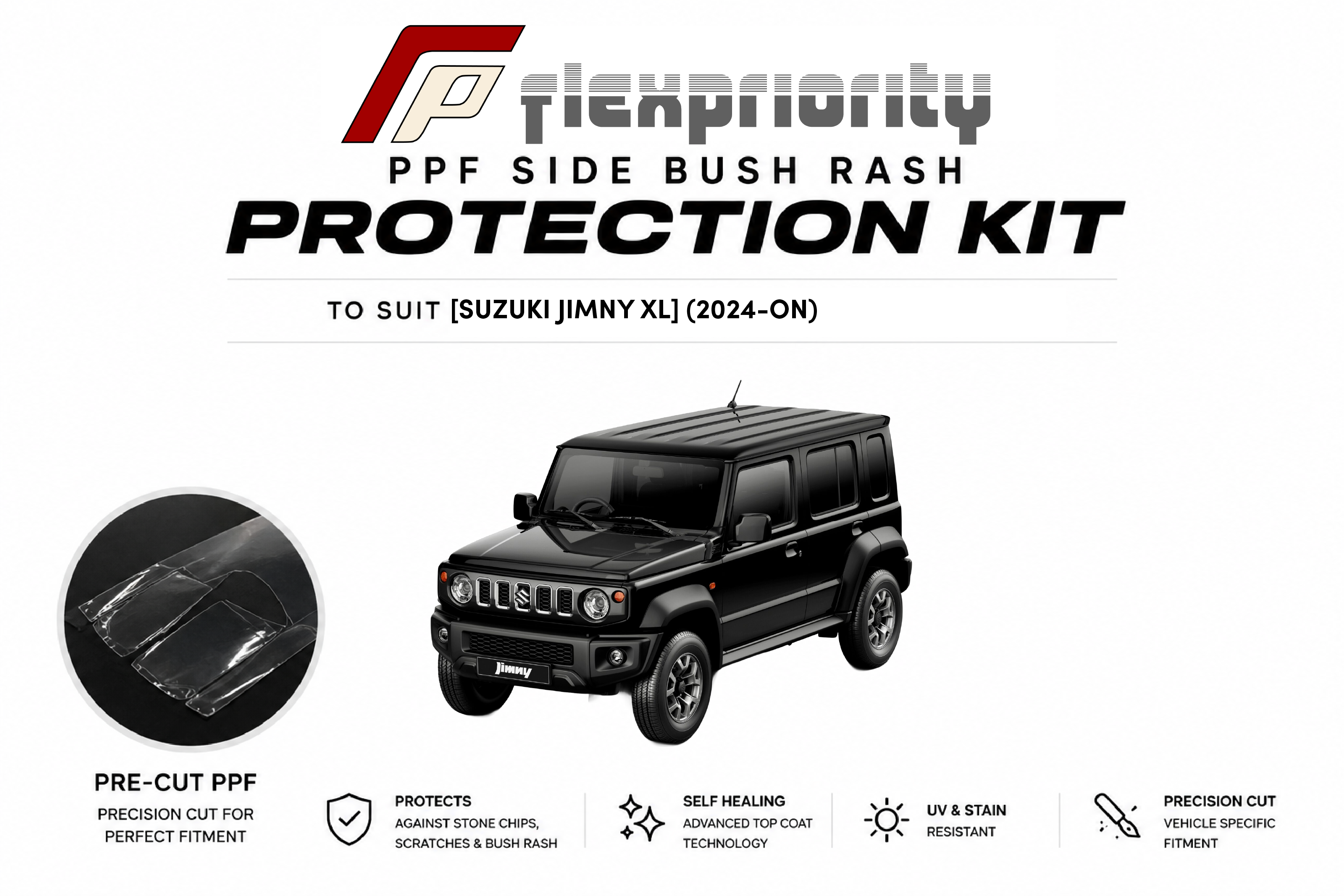 Pre Cut PPF Side Bush Rash Protection Kit |  Suzuki Jimny 5 Door XL - (2024 - Current)