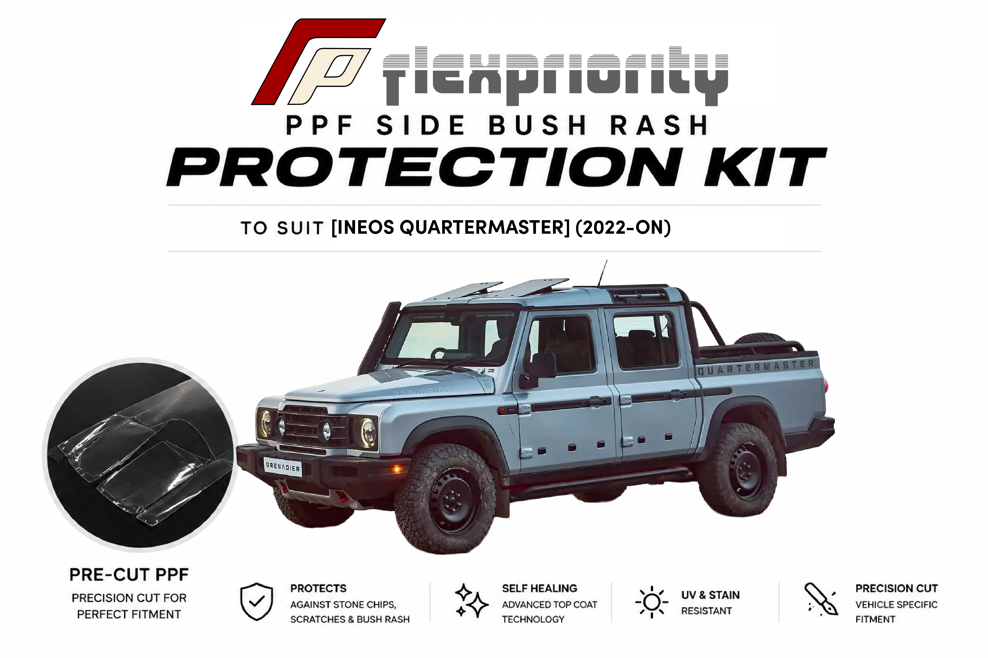 Pre Cut PPF Side Bush Rash Protection Kit |Ineos Quartermaster (2022 - Current)