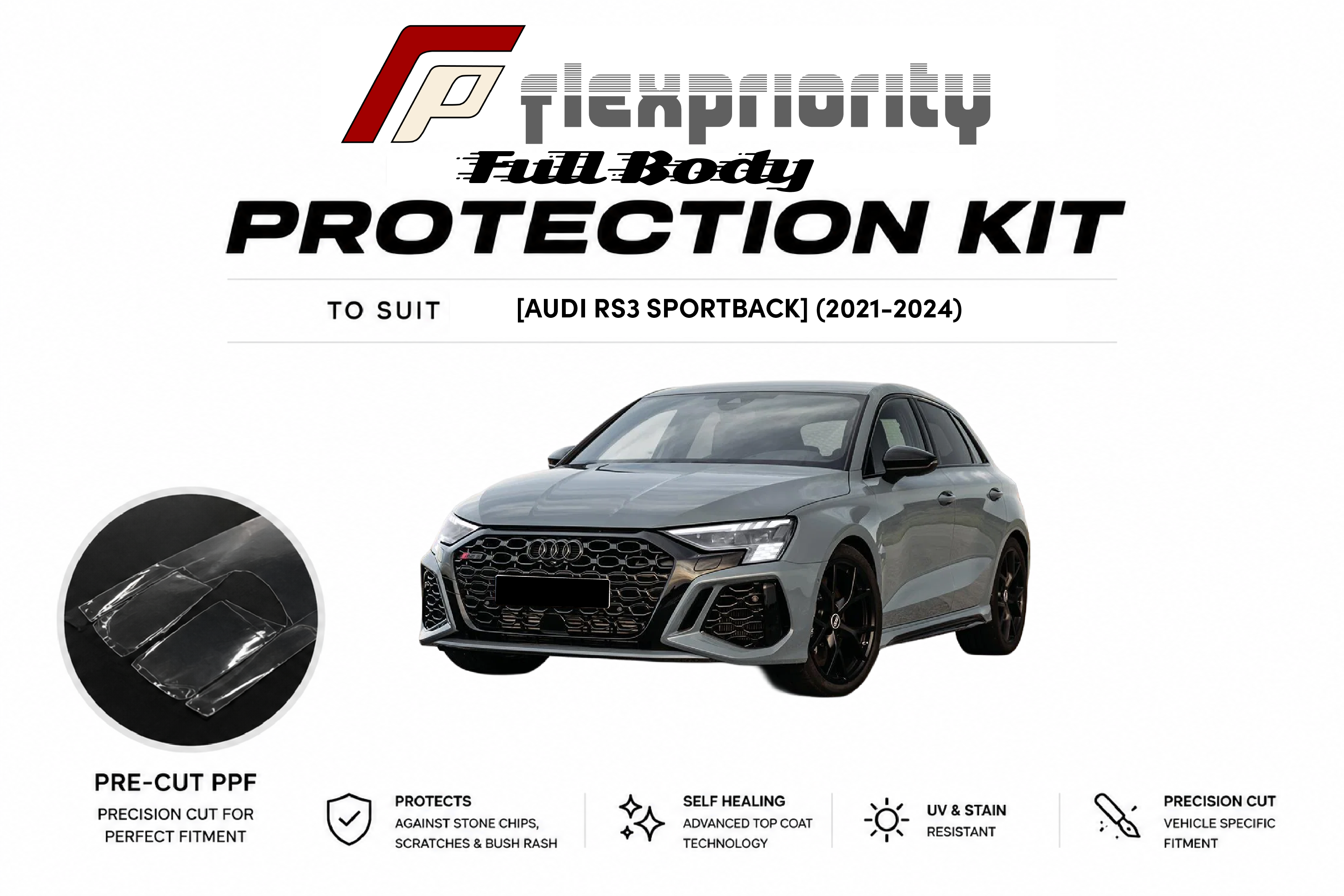 Pre Cut PPF Full Protection Kit | Audi RS3 Sportback 2021-2024