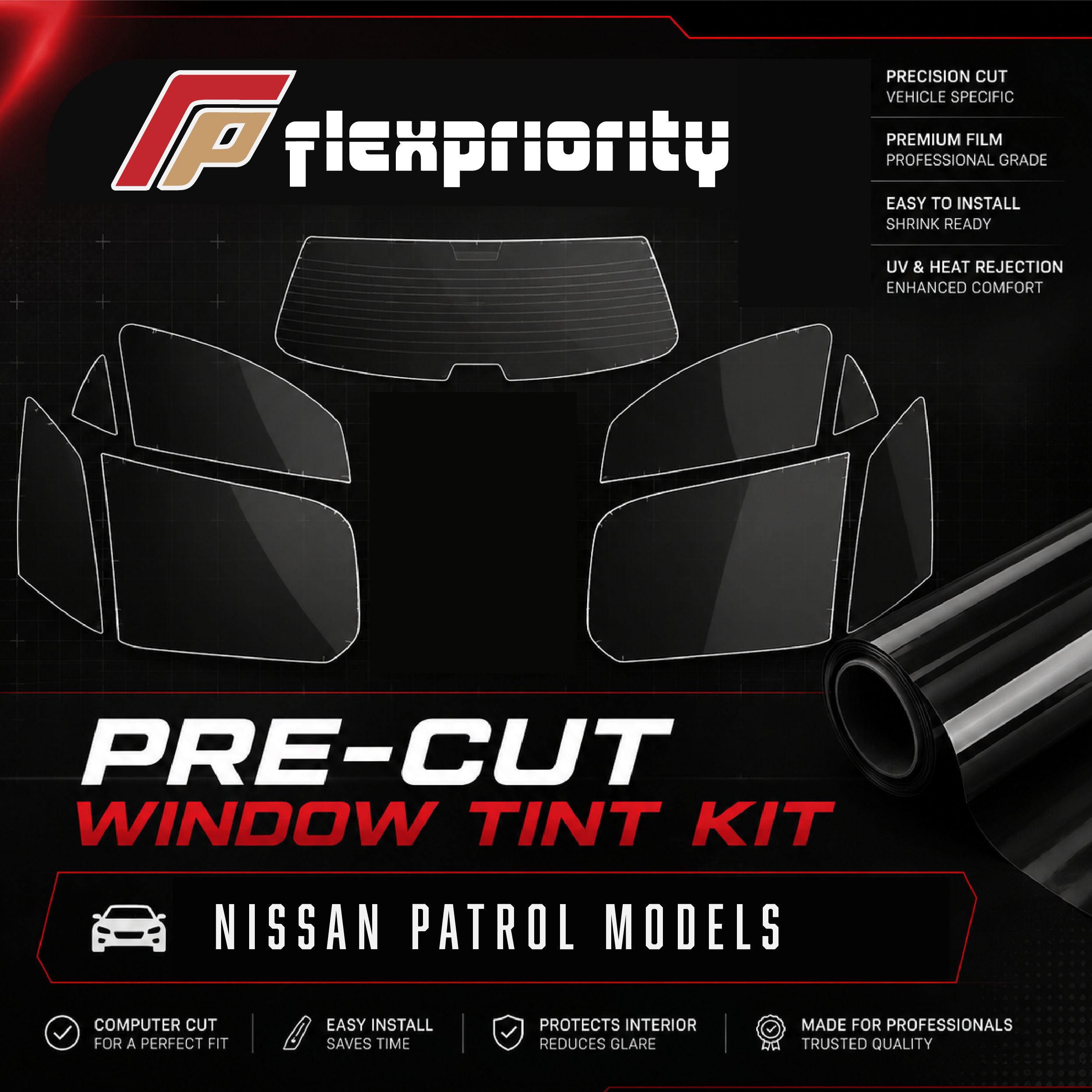 Pre Cut Window Tint Kit | Nissan Patrol Models