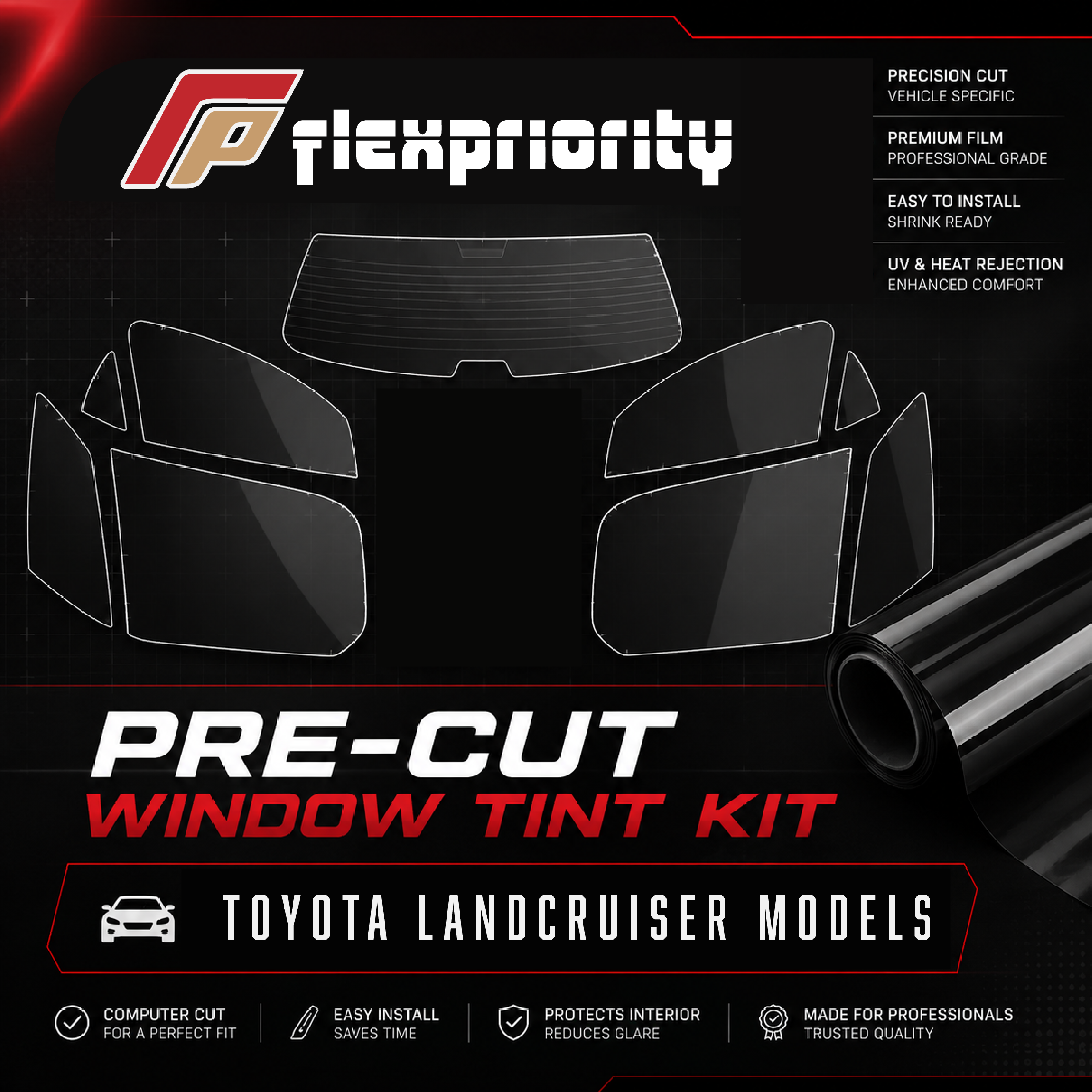 Pre Cut Window Tint Kit | Toyota Landcruiser Models