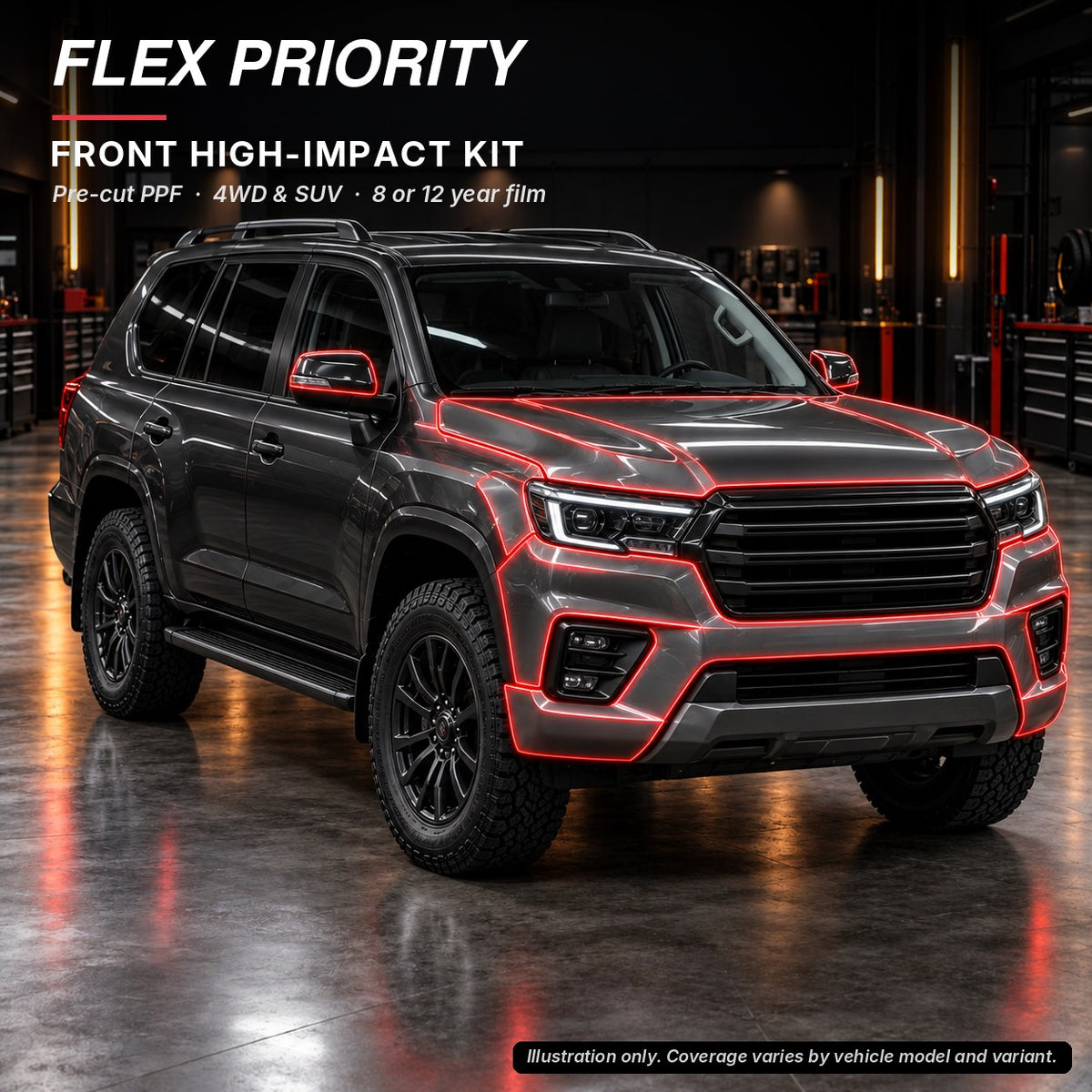 Flex Priority pre-cut front high-impact PPF kit - SUV and 4WD