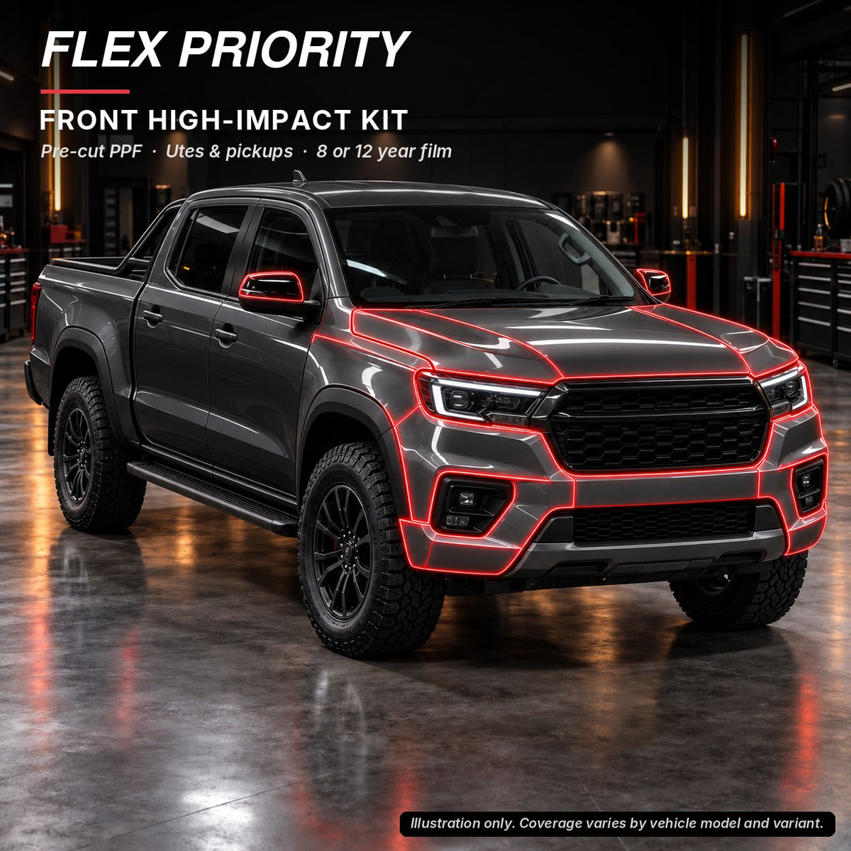 Flex Priority pre-cut front bumper PPF section