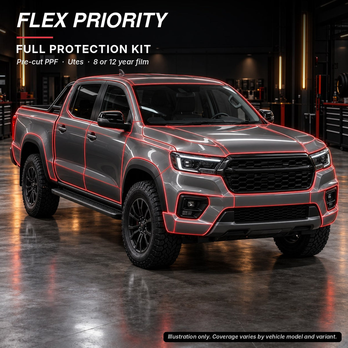 Flex Priority pre-cut rear bumper PPF section