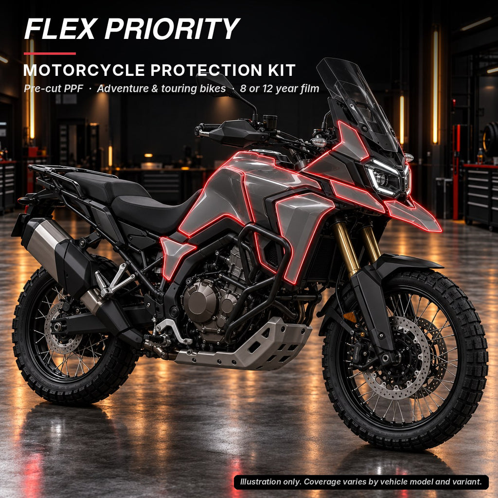 Flex Priority pre-cut motorcycle PPF kit - adventure and touring